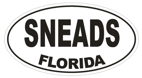 Sneads Florida Oval Bumper Sticker or Helmet Sticker D1334 Euro Oval - Winter Park Products