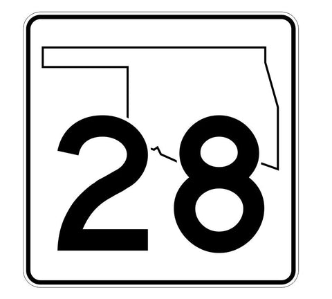 Oklahoma State Highway 28 Sticker Decal R5582 Highway Route Sign