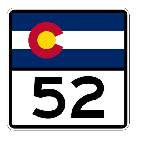 Colorado State Highway 52 Sticker Decal R1801 Highway Sign - Winter Park Products