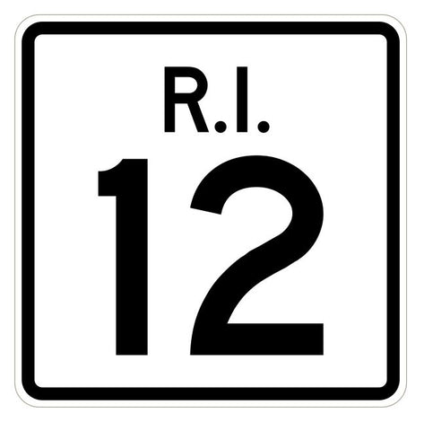 Rhode Island State Road 12 Sticker R4219 Highway Sign Road Sign Decal