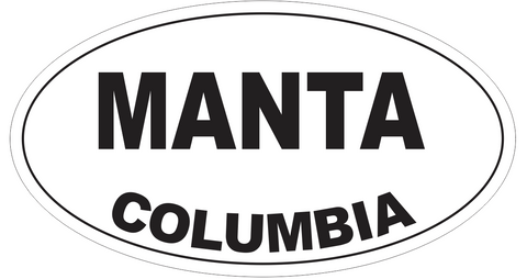 Manta Columbia Oval Bumper Sticker or Helmet Sticker D4476
