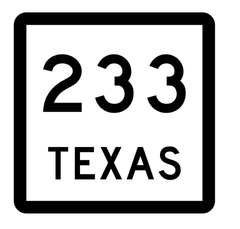 Texas State Highway 233 Sticker Decal R2530 Highway Sign