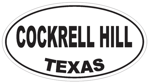 Cockrell Hill Texas Oval Bumper Sticker or Helmet Sticker D3276 Euro Oval - Winter Park Products