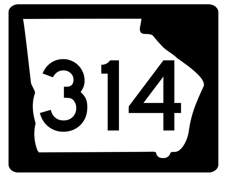 Georgia State Route 314 Sticker R3978 Highway Sign Road Sign Decal