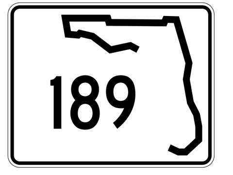 Florida State Road 189 Sticker Decal R1491 Highway Sign - Winter Park Products