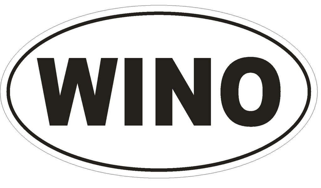WINO Oval Bumper Sticker or Helmet Sticker D1845 Euro Oval - Winter Park Products