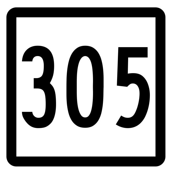 Connecticut State Route 305 Sticker Decal R5238 Highway Route Sign
