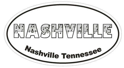 Nashville Tennessee Oval Bumper Sticker or Helmet Sticker D1294 Euro Oval - Winter Park Products
