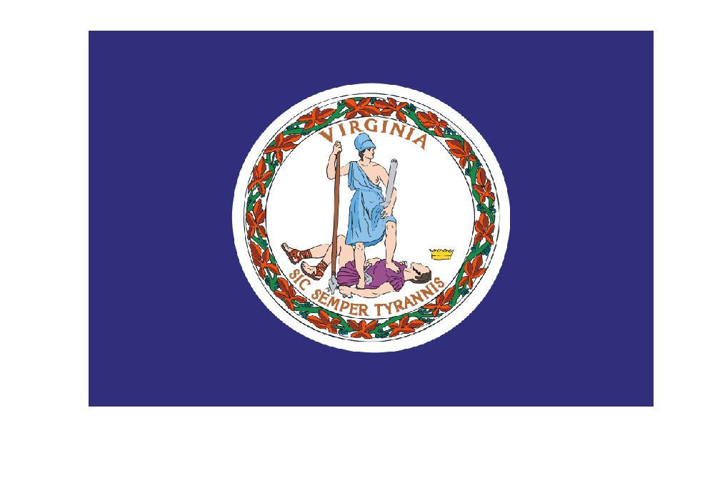 VIRGINIA State Flag Vinyl Sticker MADE IN THE USA F630 Choose your size - Winter Park Products