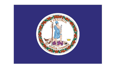 VIRGINIA State Flag Vinyl Sticker MADE IN THE USA F630 Choose your size - Winter Park Products