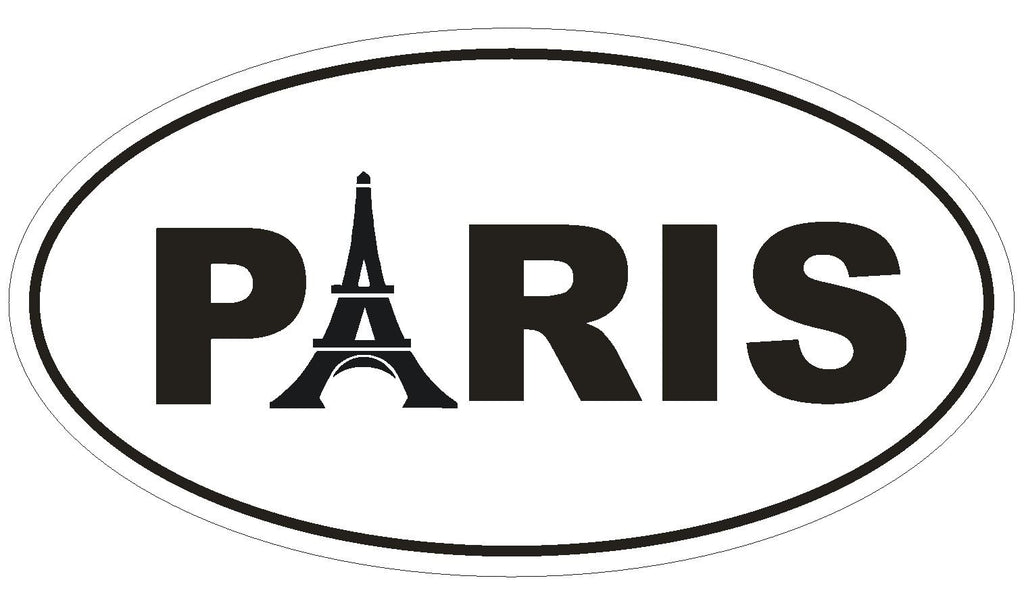 Paris Oval Bumper Sticker or Helmet Sticker D804 Euro Oval With Eiffel Tower - Winter Park Products