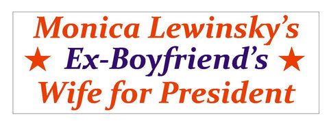 Anti Hillary Clinton Funny Bumper Sticker or Helmet Sticker D737 Bill Clinton - Winter Park Products