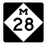 Michigan Route 28 Sticker Decal R7133 Highway Sign