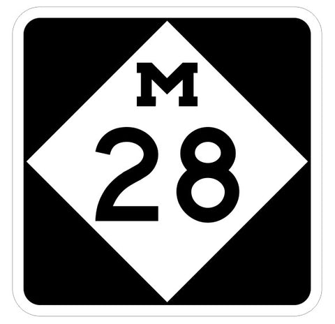 Michigan Route 28 Sticker Decal R7133 Highway Sign