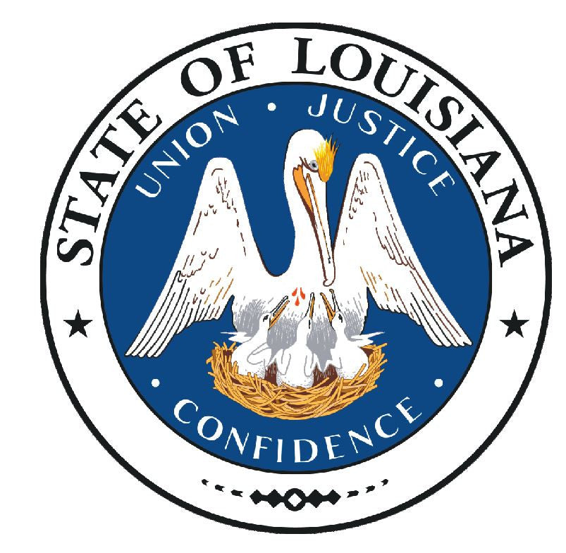 Louisiana State Seal Vinyl Sticker R537 - Winter Park Products