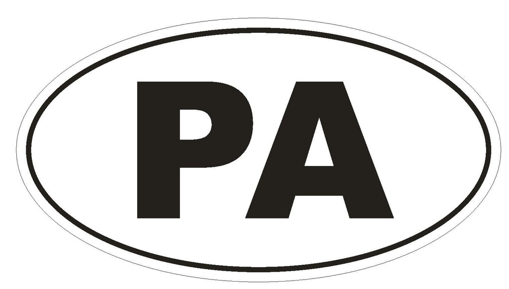 PA Pennsylvania Euro Oval Bumper Sticker or Helmet Sticker D484 Panama - Winter Park Products