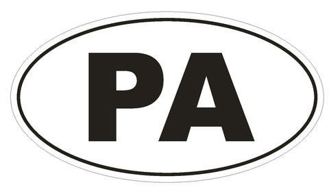 PA Pennsylvania Euro Oval Bumper Sticker or Helmet Sticker D484 Panama - Winter Park Products