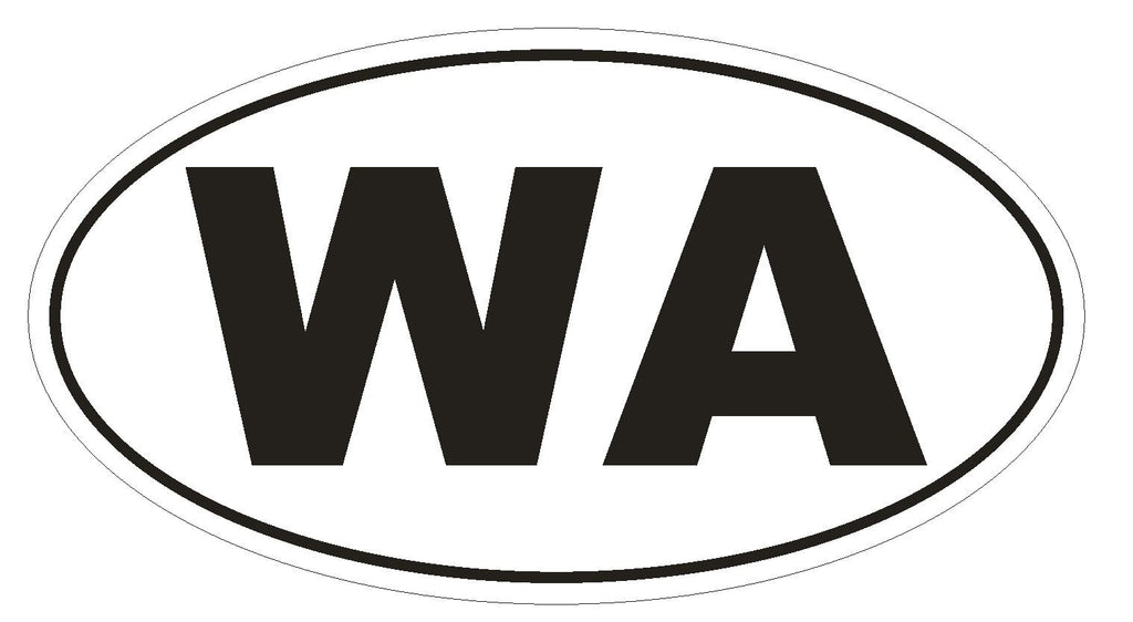 WA Washington Euro Oval Bumper Sticker or Helmet Sticker D493 - Winter Park Products