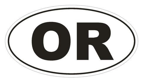 OR Oregon Euro Oval Bumper Sticker or Helmet Sticker D483 - Winter Park Products