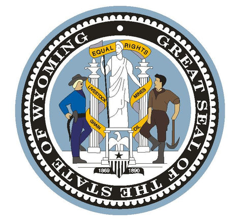 Wyoming State Seal Vinyl Sticker R565 - Winter Park Products