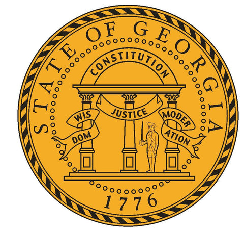 Georgia State Seal Vinyl Sticker R529 - Winter Park Products