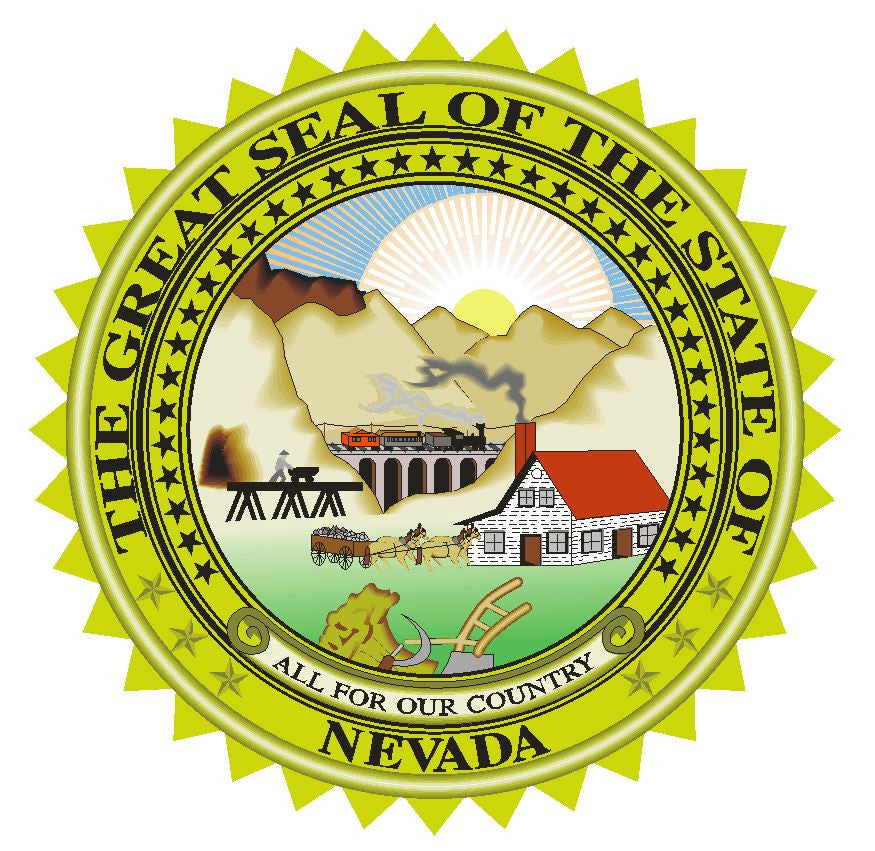 Nevada State Seal Vinyl Sticker R545 - Winter Park Products