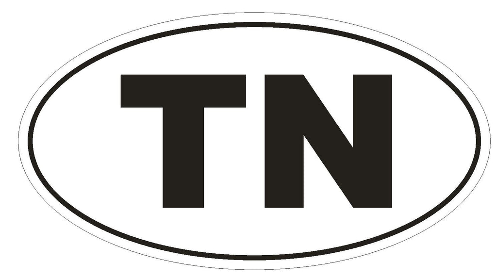 TN Tennessee Euro Oval Bumper Sticker or Helmet Sticker D489 Tunisia Country Code - Winter Park Products