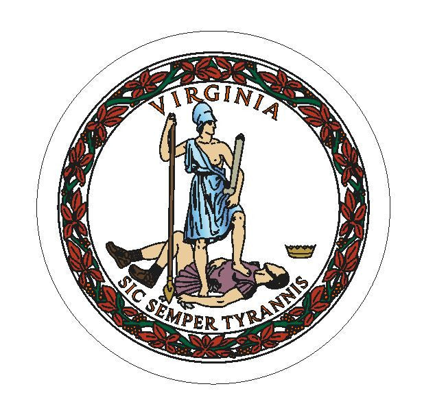 Virginia State Seal Vinyl Sticker R11 - Winter Park Products