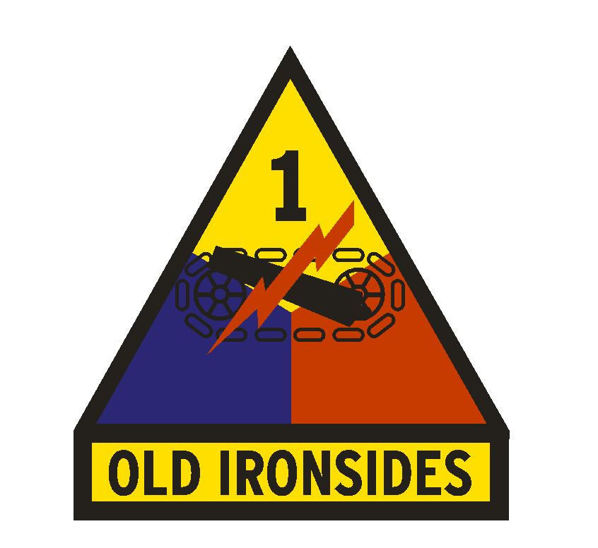 1st Armored Division Old Ironsides Vinyl Sticker R292 - Winter Park Products