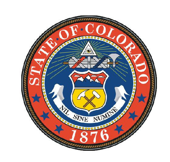 Colorado State Seal Vinyl Sticker R526 - Winter Park Products