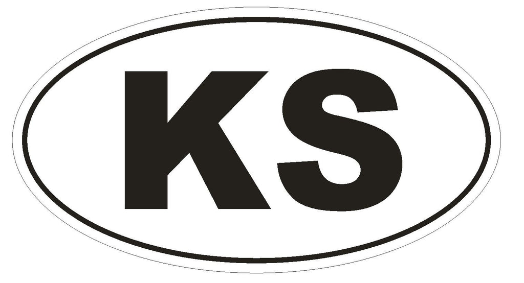 KS Kansas Euro Oval Bumper Sticker or Helmet Sticker D462 - Winter Park Products