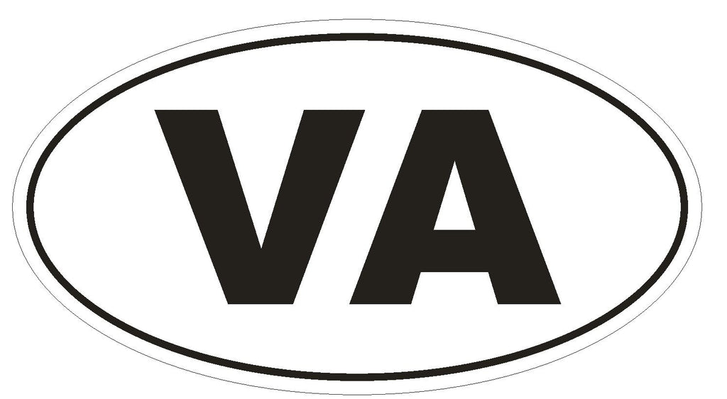 VA Virginia Euro Oval Bumper Sticker or Helmet Sticker D492 Vatican City Code - Winter Park Products
