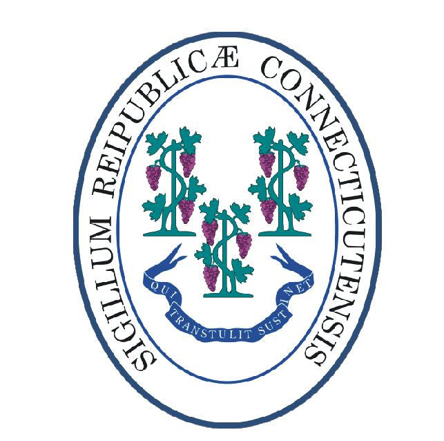Connecticut State Seal Vinyl Sticker R527 - Winter Park Products
