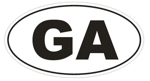 GA Georgia Euro Oval Bumper Sticker or Helmet Sticker D456 Gabon Country Code - Winter Park Products