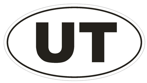 UT Utah Euro Oval Bumper Sticker or Helmet Sticker D490 - Winter Park Products