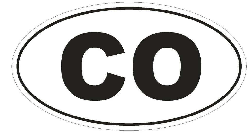 CO Colorado Euro Oval Bumper Sticker or Helmet Sticker D451 Colombia Country Code - Winter Park Products