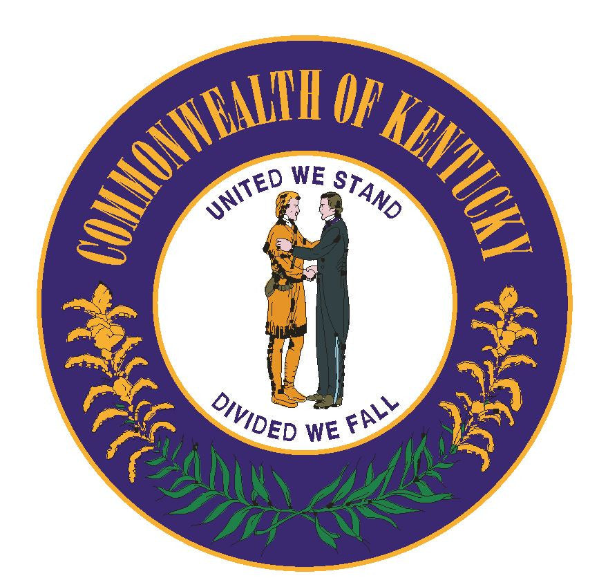 Kentucky State Seal Vinyl Sticker R536 - Winter Park Products