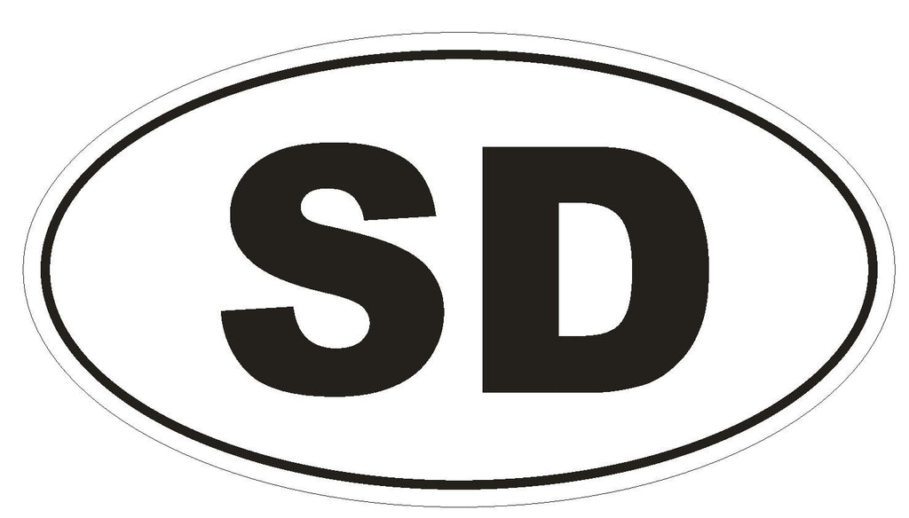 SD South Dakota Euro Oval Bumper Sticker or Helmet Sticker D488 Sudan Country Code - Winter Park Products