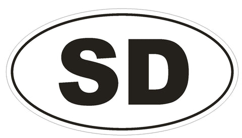 SD South Dakota Euro Oval Bumper Sticker or Helmet Sticker D488 Sudan Country Code - Winter Park Products