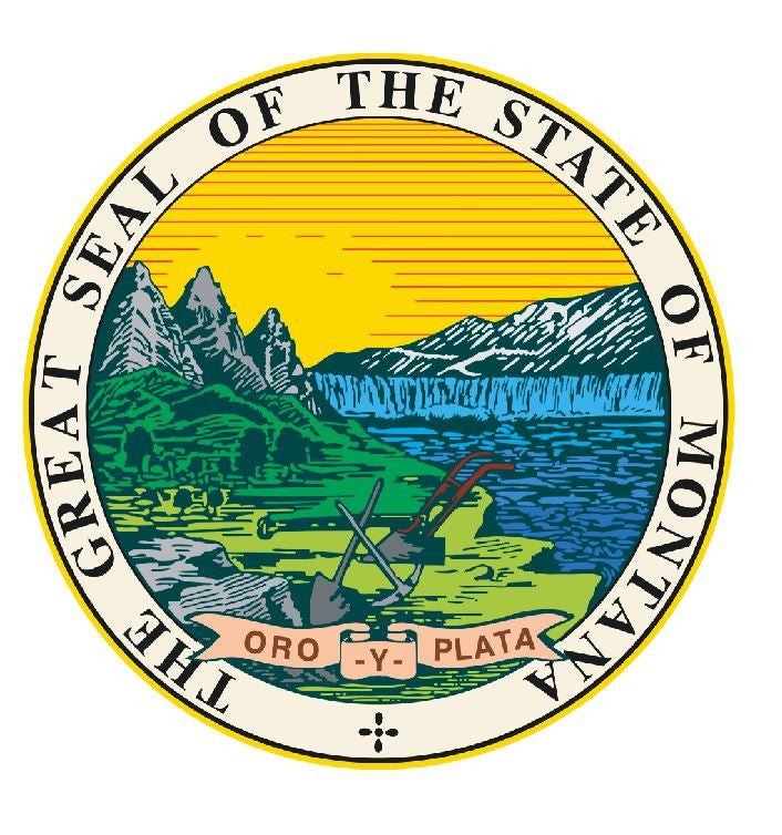 Montana State Seal Vinyl Sticker R543 - Winter Park Products