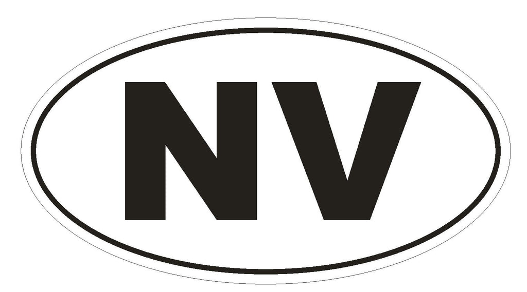 NV Nevada Euro Oval Bumper Sticker or Helmet Sticker D474 - Winter Park Products