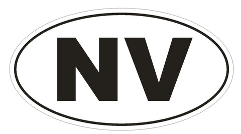 NV Nevada Euro Oval Bumper Sticker or Helmet Sticker D474 - Winter Park Products