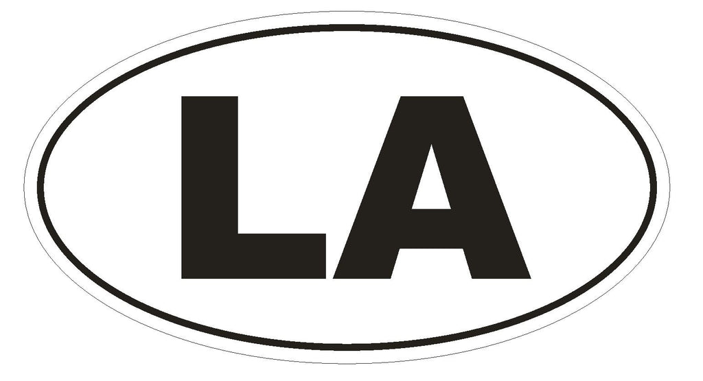 LA Louisiana Euro Oval Bumper Sticker or Helmet Sticker D464 Laos Country Code - Winter Park Products
