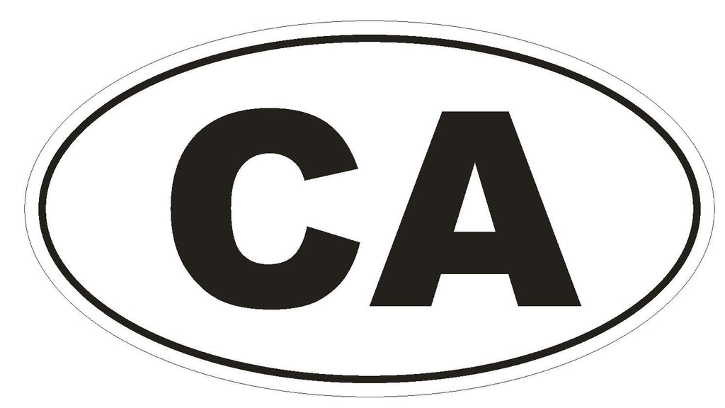 CA California Euro Oval Bumper Sticker or Helmet Sticker D450 Canada Country Code - Winter Park Products