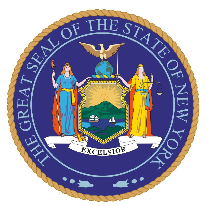 New York State Seal Vinyl Sticker R549 - Winter Park Products