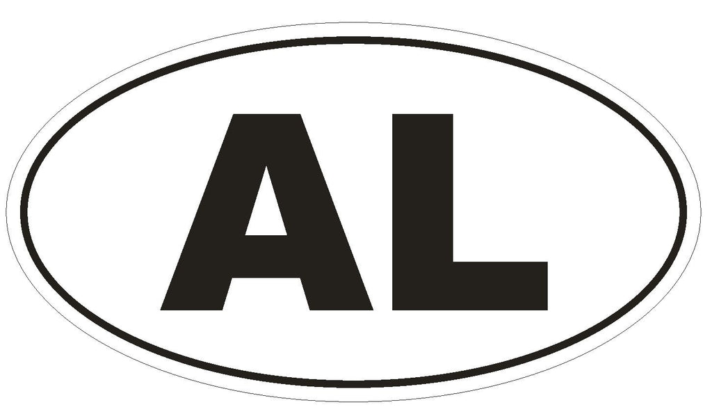 AL Alabama Euro Oval Bumper Sticker or Helmet Sticker D444 Albania Country Code - Winter Park Products
