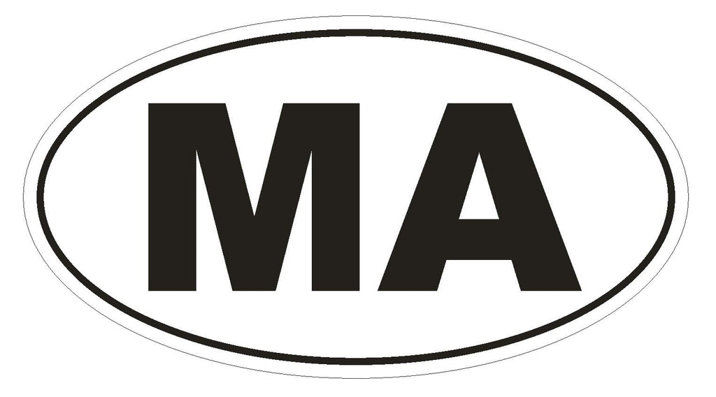 MA Massachusetts Euro Oval Bumper Sticker or Helmet Sticker D467 Morocco Country Code - Winter Park Products