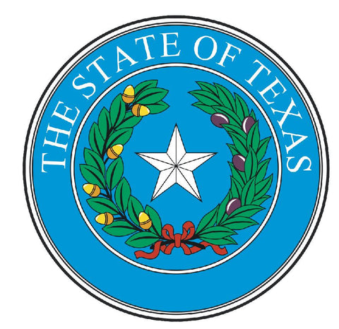 Texas State Seal Vinyl Sticker R560 - Winter Park Products