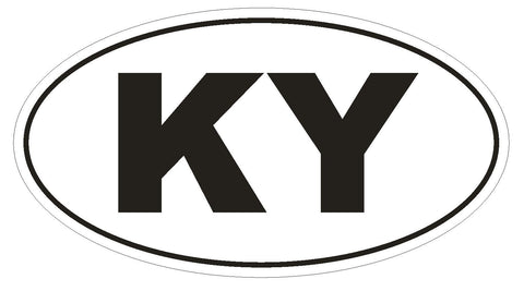 KY Kentucky Euro Oval Bumper Sticker or Helmet Sticker D463 Cayman Islands Country Code - Winter Park Products