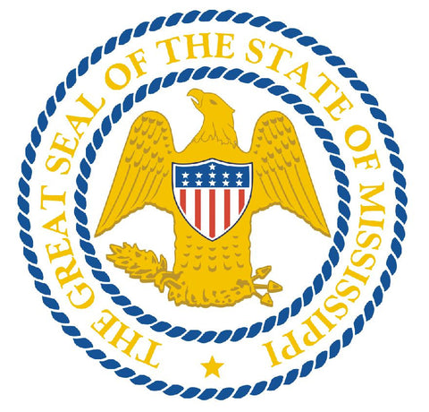 Mississippi State Seal Vinyl Sticker R525 - Winter Park Products